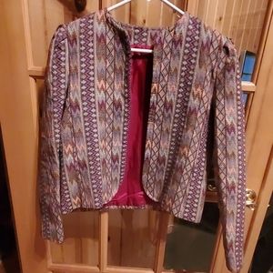 Vintage Blazer w/ Colorful Tapestry Weave pattern